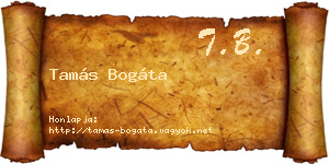 Tamás Bogáta névjegykártya